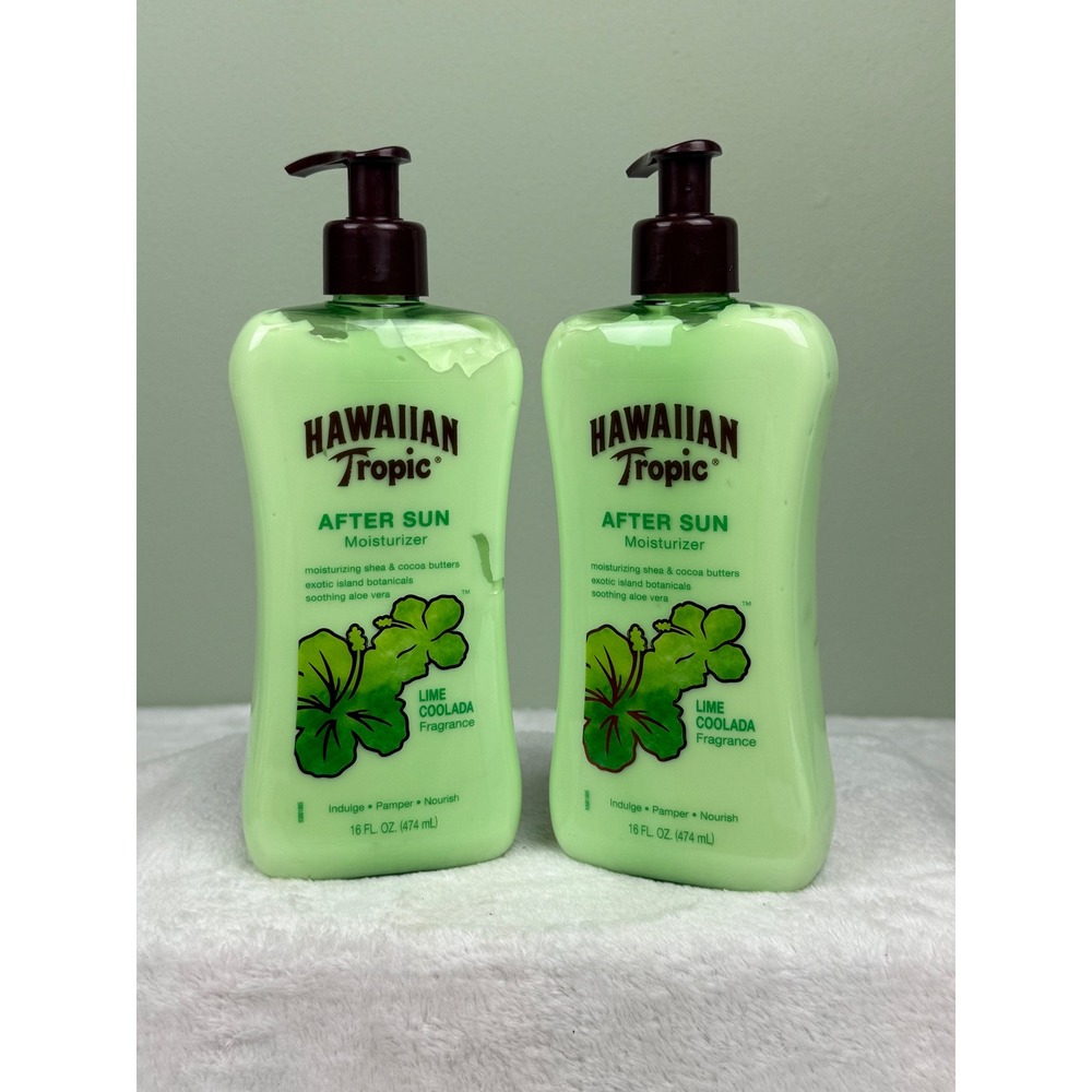 Hawaiian Tropic After Sun Moisturizer Lime Coolada 16oz Lot of 2 Aloe Vera‎ Shea